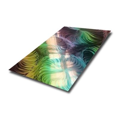 Renkli Paslanmaz Çelik Yaprak Ayna 304 Fantezi Renk Eşitliği 3D Lazer Yaprak