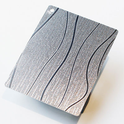 Ahşap Taneler Yapısı Bitirme Çakma Paslanmaz Çelik Panel Özel Kesme Boyutu 1mm 1.2mm 1.5mm Kalınlığı
