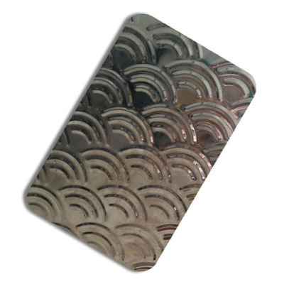 304 Damgalı su dalgası paslanmaz çelik panel Metal dekoratif Sac