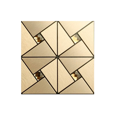 201 304 Altın Kaplama Paslanmaz Çelik Mutfak Fayansları 20X20mm metalik mozaik karolar