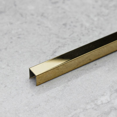 Altın 316 Paslanmaz Çelik Çini Döşeme 20mm U Şekilli Ayna Döşeme 0,5mm~3mm Kalınlık