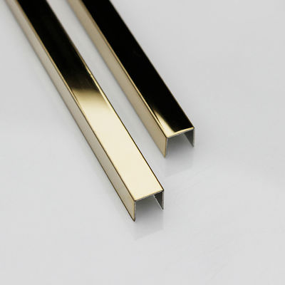 Altın 316 Paslanmaz Çelik Çini Döşeme 20mm U Şekilli Ayna Döşeme 0,5mm~3mm Kalınlık
