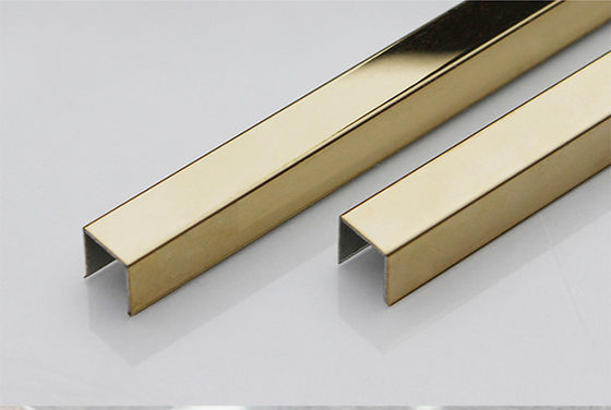iyi fiyat Altın 316 Paslanmaz Çelik Çini Döşeme 20mm U Şekilli Ayna Döşeme 0,5mm~3mm Kalınlık çevrimiçi