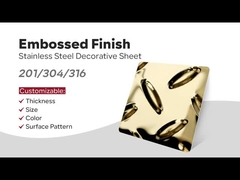 201 304 Altın Renk Kaplama 3MM 2MM Damgalama Yüzeyi Kayma Karşıtı Paslanmaz Çelik Çerezli Plak